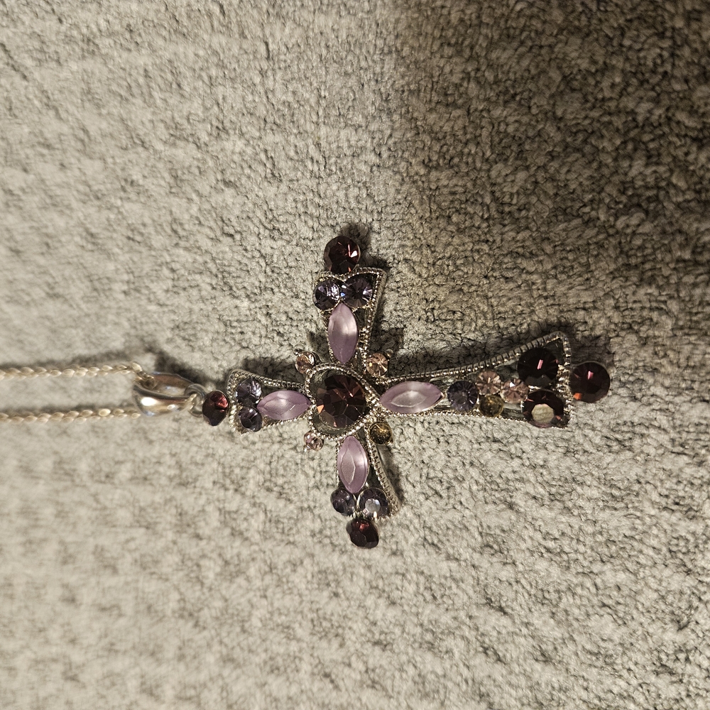 Radiant Purple Stones Pendant Necklace